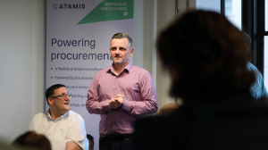 Phil Musgrave, Atamis CEO presents to the full Atamis team