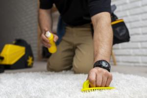 carpet cleaning in the process
