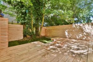 outdoor deck with light wood