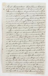 Handwritten last will and testament of David Rittenhouse (1732-1796), an astronomer, inventor, clockmaker, surveyor, mathematician, treasurer and first director of the US Mint (8,437).