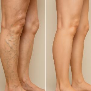 Photo of Venous Insuffiency causing leg pain before and after procedure