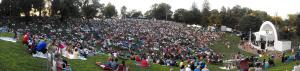 Thousand turn out to hear the KSO on the lawn at the 1939 WPA-built bandshell in Devou Park.