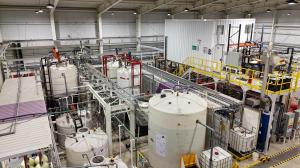 Interior of a lithium extraction demonstration plant in Argentina