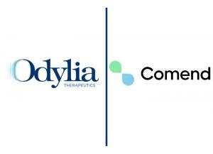 Odylia Therapeutics logo separated by line next to the Comend logo