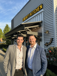 Derek Archer and Ryan Spicknell from Kered Hospitality at the opening of Liberty Kitchen Harbour Centre
