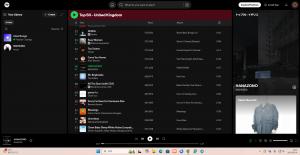 Screenshot of Spotify UK Top 50 playlist showing NISHIOKA’s song “HANAZONO” at rank 26.
