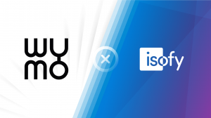 Logos of Wymo and isofy side by side, representing a partnership combining IT infrastructure and secure network management for flexible workspaces.