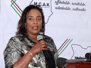 Teresia Wairimu Njenga speaking at MCAK event