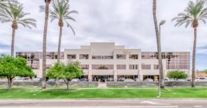 The front exterior of The Valley Law Group’s Scottsdale office, showcasing its modern entrance