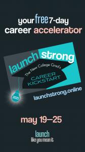 Launch Strong 2025 logo. The online summit runs May 19-25