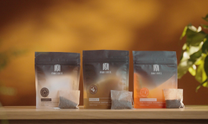 Three flavors of Vietnamese Coffee Pouches: Salted Caramel, Coconut, and Classic, displayed together.