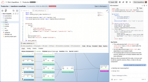 Ascend's Light Mode UI - Featuring a code editor and Otto, the AI data engineer creating new code for users.