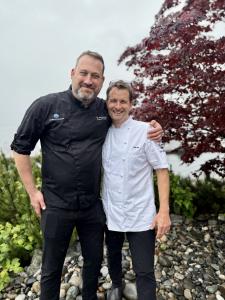 In photo: The Beach Club’s own Executive Chef Nick Mackay-Finn, alongside Ocean Wise ambassador and Buy BC Champion Chef Ned Bell