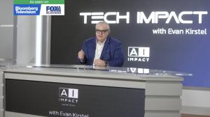 1. TECH IMPACT - seated at desk - with TV overlay