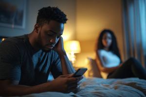 Man cheating on girlfriend with AI chatbot