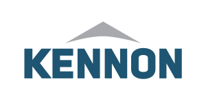 Kennon's new logo with logotype and swooping triangle mark