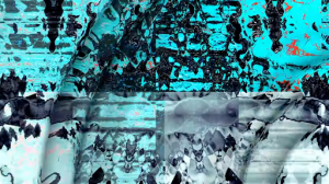 Abstract real-time visual from Hyperflux instrument, showing flowing color fields and waveform distortions triggered by audio and control voltage input.