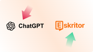 ChatGPT’s decline and Eskritor’s rise in the AI writing market.