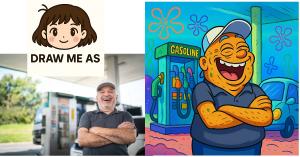 Draw Me As Logo And Before After Image In Spongebob Style