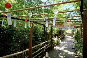 Wind chimes in Chinzanso Garden during the summer season
