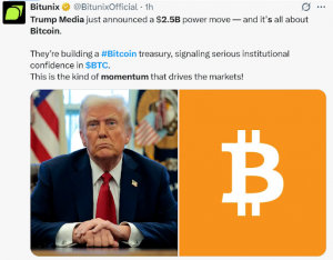 Trump announcement to investment in bitcoin