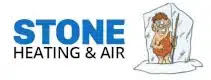 It’s no secret that Colorado summers can bring the heat, and for many homeowners, it arrives faster than expected Stone Heating & Air logo featuring a cartoon caveman frozen in a block of ice.