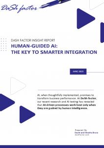 Cover of new report with title HUMAN-GUIDED AI: THE KEY TO SMARTER INTEGRATION
