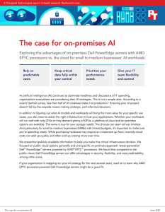 first page of a report with the title: The case for on-premises AI