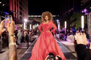 Model Tonya Broughton at the Prism at Anthem Row Catwalk Show