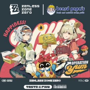 Zenless Zone Zero Operation Yum collaboration mascots Anby, Burnice, and Crispyboo