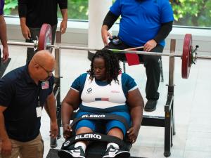 Photo of Ashley Dyce after lifting weights