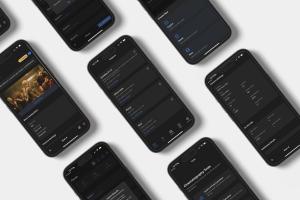 Display of multiple app screens shown on iPhones