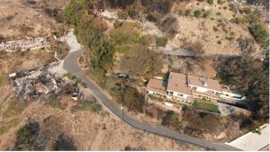 Aerial photo of home saved by So Cal Fire Supply on Big Rock Road in Malibu (Photo Credit: SCFS)