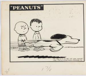 First panel Peanuts strip