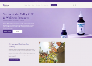 a screenshot of the sistersofthevalley.org landing page for the store