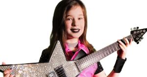 Xena Morgana with her iconic star guitar