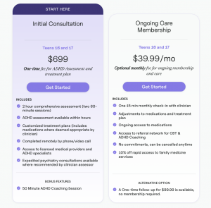 Virtual Teen ADHD Assessment pricing at Finding Focus