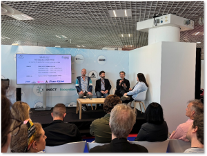 Panel sur le futur des standards audiovisuels, Hub CONNECT, Cannes 2025 Invités : Hans-Nikolas Locher – Directeur du Développement de la CST, Rémi Tereszkiewicz - CMO Europe UWA, Jean-Baptiste Babin - Co-CEO MovieChainer / Modératrice : Marianna Manta