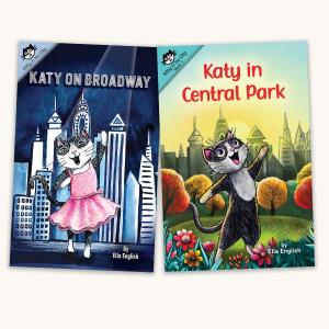 Book 1 is Katy on Broadway and Book 2 is Katy in Central Park