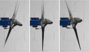 A rapid sequence of images showing the Thrust Vectoring Evaluation Kit propulsor being put through its paces on a test bench