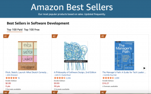 Screenshot of "Pitch, Sketch, Launch" as the #1 Amazon Best Seller for Software Development