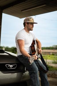 Blake Smeltz on Car with Guitar