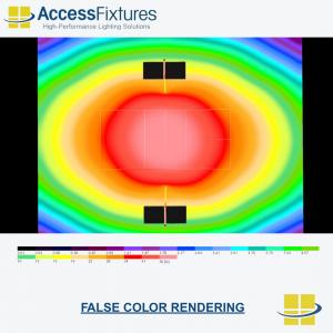 Pickleball Single Court Solar LED Lighting - False Color Rendering