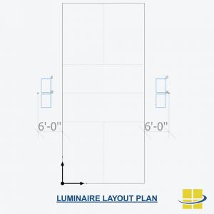Pickleball Single Court Solar LED Lighting - Luminaire Layout Plan