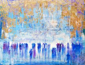 Contemporary artist Alex Levin continues to attract the attention of collectors and art enthusiasts worldwide with his distinctive modern Jerusalem paintings, modern Jewish paintings, and modern Judaica art inspired by the spiritual and historical beauty of Israel Abstract Jerusalem Painting