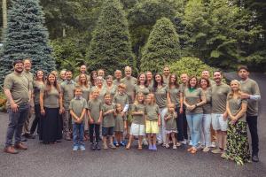 About 35 friends and family comprising Team Assaf of Banner Elk, NC, gathered for the Inaugural 2024 Sophia's Stroll.