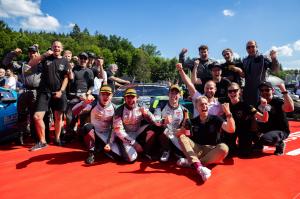 Celebrating with the team