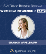 SHARON APPELBAUM NAMED 2025 WOMAN OF INFLUENCE IN LAW BY SAN DIEGO BUSINESS JOURNAL