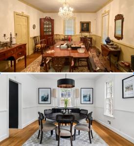 Before and after photo of a Richmond home staged by Jsquared, illustrating the transformation through professional home staging.