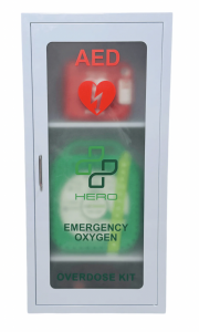 Hero3 by Hero LifeCare — Complete response: AED, R15 oxygen, and overdose kit.